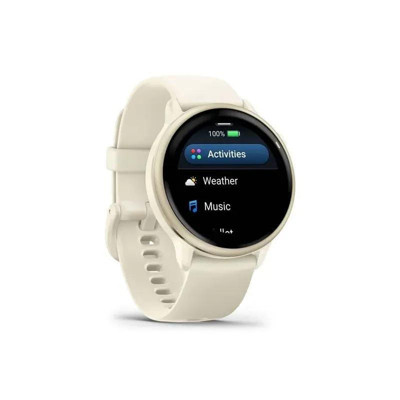 Garmin vívoactive 6 3.05 cm (1.2") AMOLED 42 mm Digital 390 x 390 pixels Touchscreen White Wi-Fi GPS (satellite)
