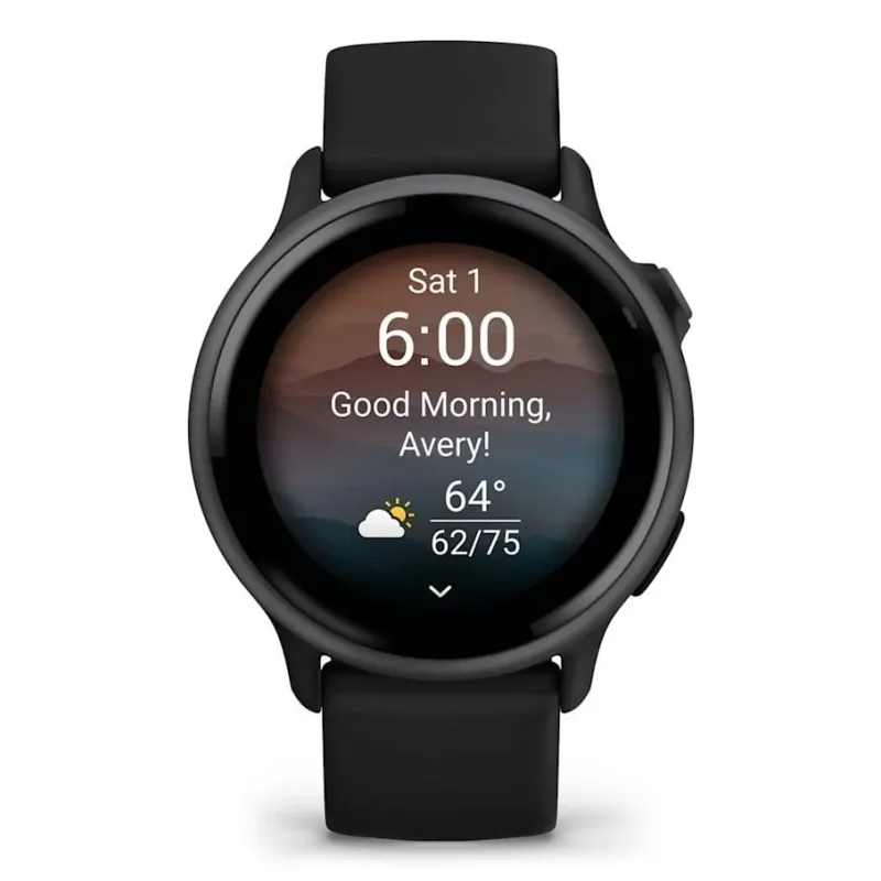 Garmin vívoactive 6 3.05 cm (1.2") AMOLED 42 mm Digital 390 x 390 pixels Touchscreen Black Wi-Fi GPS (satellite)