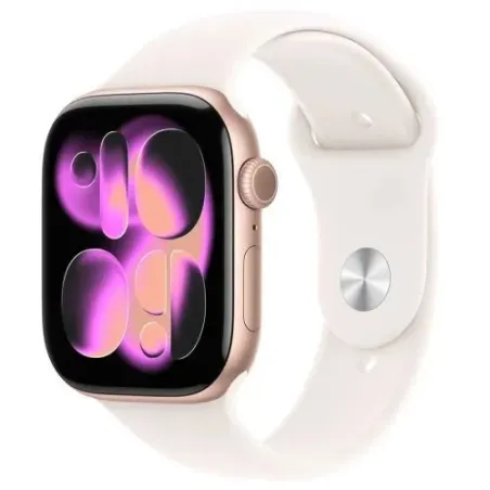 Apple Watch Series 11 (2025) GPS 46mm Rose Gold Alu Case, Light Blush Sport Band S/M EU MEV64