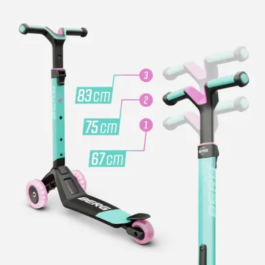 BERG Nexo LED Scooter – Kids 3-Wheel Scooter with LED Front Wheels