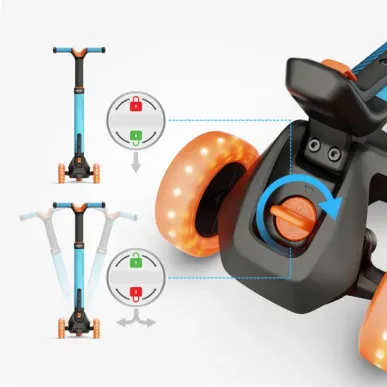 BERG Nexo LED Scooter – Kids 3-Wheel Scooter with LED Front Wheels