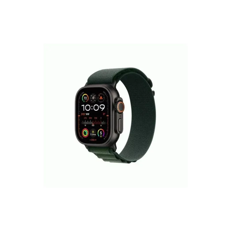 Apple Watch Ultra 2 GPS + Cellular 49mm Titanium Black Case with Dark Green Alpine Loop Large EU MX4T3