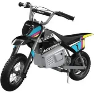 Razor MX350 electric−powered dirt bike, with decals, Black