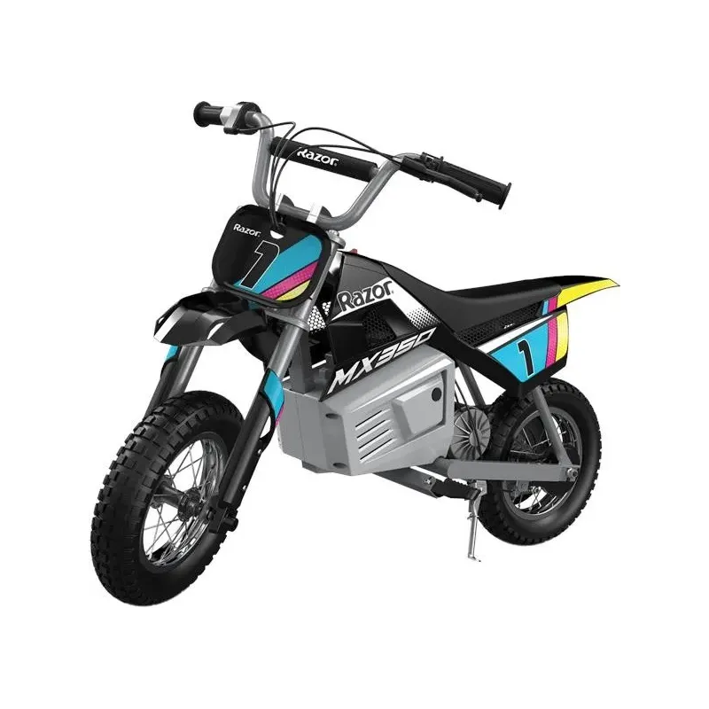 Razor MX350 electric−powered dirt bike, with decals, Black
