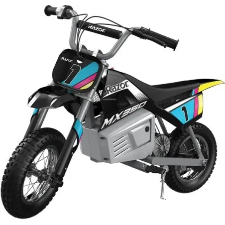 Razor MX350 electric−powered dirt bike, with decals, Black