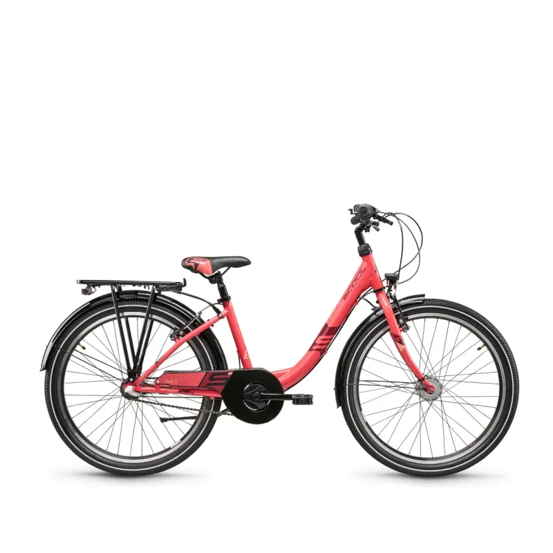 Children's bicycle S´COOL Wave Steel LTD, 24" coral/red