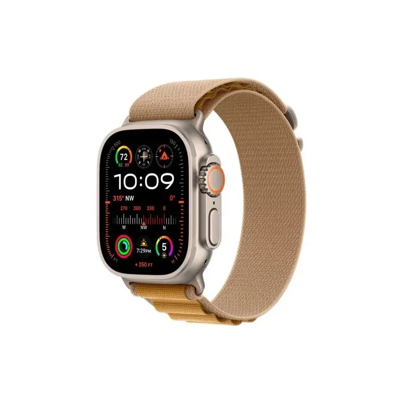 Apple Watch Ultra 2 GPS + Cellular 49mm Titanium Case with Tan Alpine Loop Strap Medium EU MX4F3
