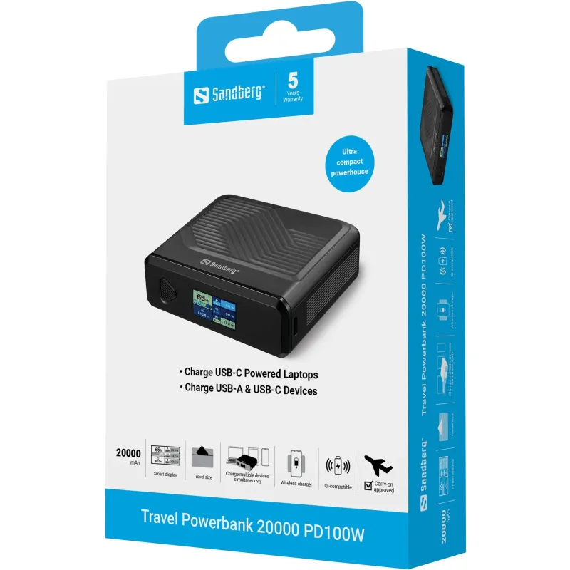 Sandberg 421-25 Travel Powerbank 20000 PD100W