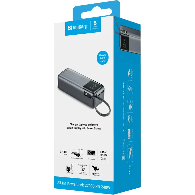 Sandberg 421-31 All-in1 Powerbank 27000 PD240W