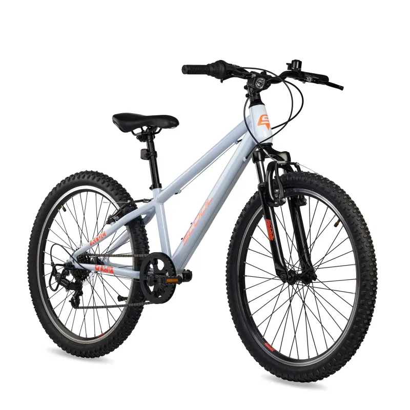 Children's bicycle S'COOL Xroc, 24" Sky Grey/Neon Orange
