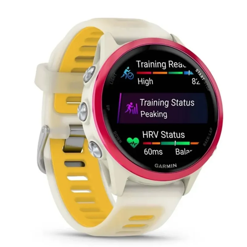 Garmin Forerunner 570 3.05 cm (1.2") AMOLED 42 mm Digital 390 x 390 pixels Touchscreen Pink, White Wi-Fi GPS (satellite)