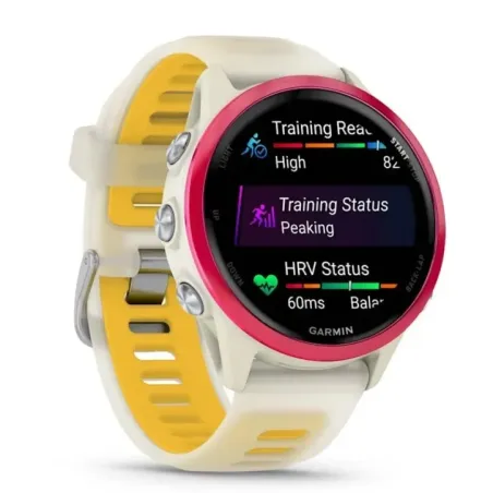 Garmin Forerunner 570 3.05 cm (1.2") AMOLED 42 mm Digital 390 x 390 pixels Touchscreen Pink, White Wi-Fi GPS (satellite)