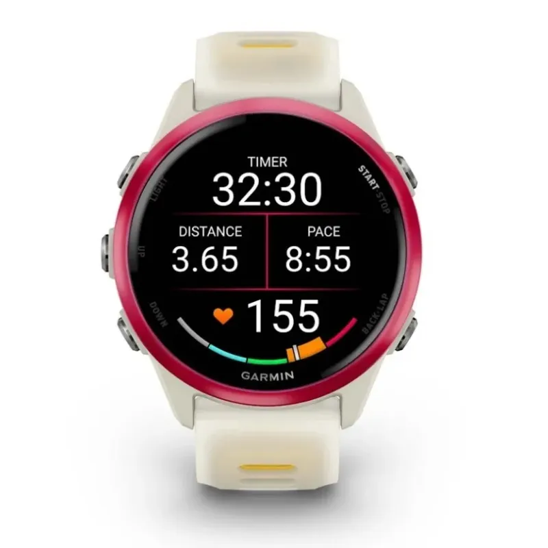 Garmin Forerunner 570 3.05 cm (1.2") AMOLED 42 mm Digital 390 x 390 pixels Touchscreen Pink, White Wi-Fi GPS (satellite)