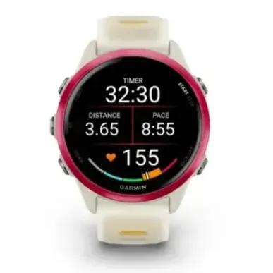Garmin Forerunner 570 3.05 cm (1.2") AMOLED 42 mm Digital 390 x 390 pixels Touchscreen Pink, White Wi-Fi GPS (satellite)