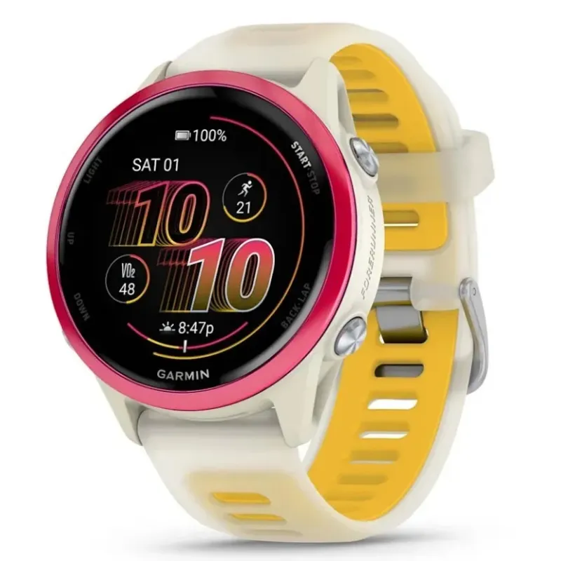 Garmin Forerunner 570 3.05 cm (1.2") AMOLED 42 mm Digital 390 x 390 pixels Touchscreen Pink, White Wi-Fi GPS (satellite)