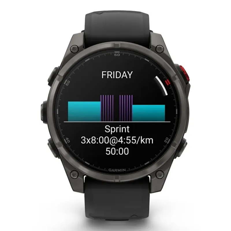 Garmin fēnix 8 Pro 3.56 cm (1.4") AMOLED 47 mm Digital 454 x 454 pixels Touchscreen Grey Wi-Fi GPS (satellite)