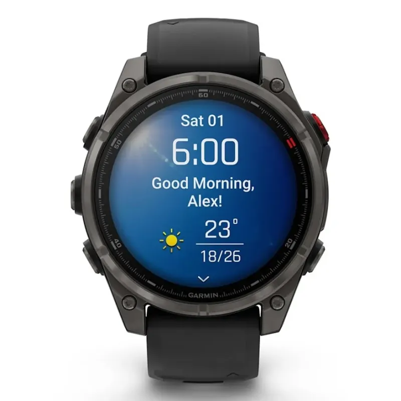 Garmin fēnix 8 Pro 3.56 cm (1.4") AMOLED 47 mm Digital 454 x 454 pixels Touchscreen Grey Wi-Fi GPS (satellite)