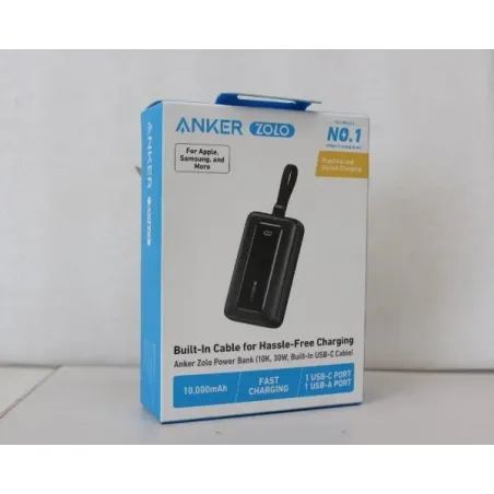 SALE OUT. Anker Power Bank with Built-In USB-C Cable A1688H11 10000 mAh Black DEMO