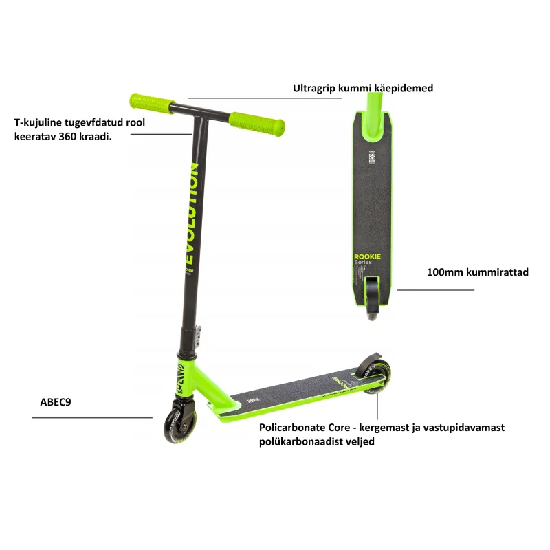 Stunt Scooter Raven Rookie Lime