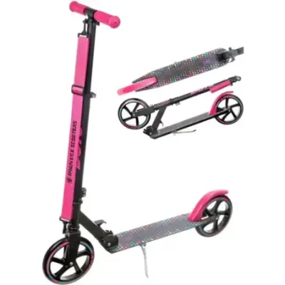 Big wheels scooter Dots 200mm Black/Pink