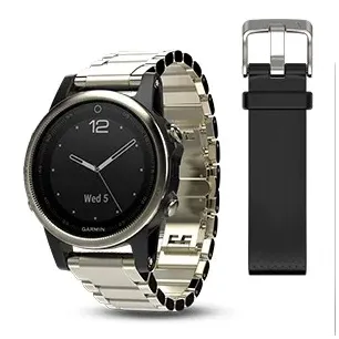 Garmin fēnix 5S Sapphire - Champagne with metal band
