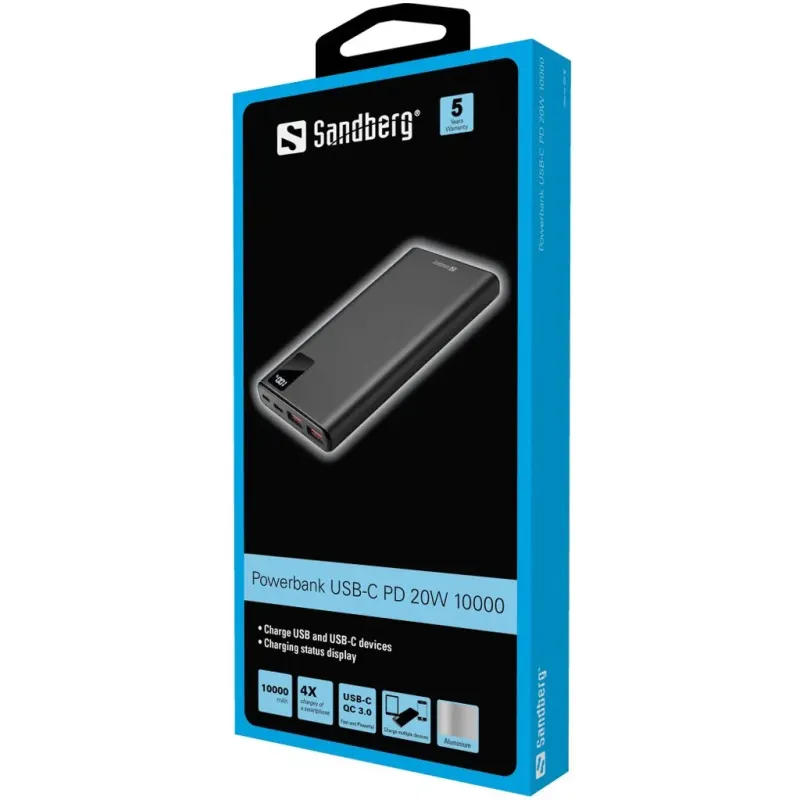 Sandberg 420-58 Powerbank USB-C PD 20W 10000 Sandberg 420-58 Powerbank USB-C PD 20W 10000