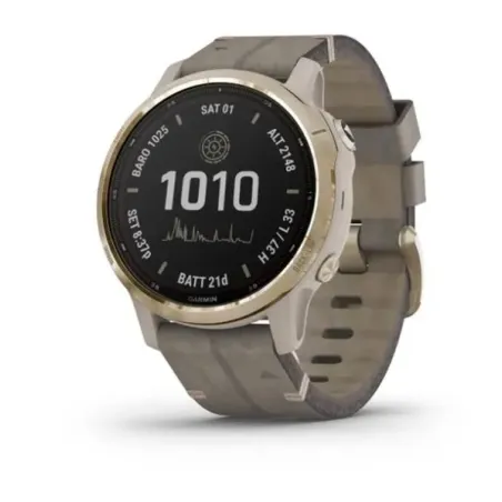 fenix 6S Pro Solar Lt. Gold with Shale Suede Band