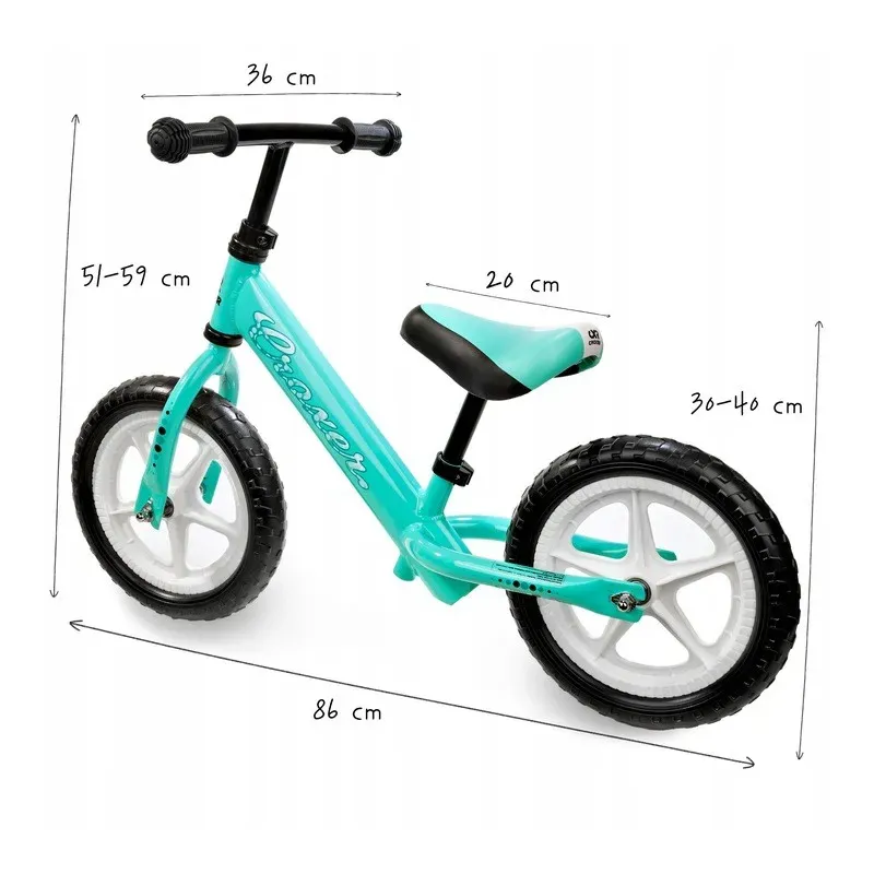 Ultralightweight Balance Bike Croxer Cadea Black/Mint