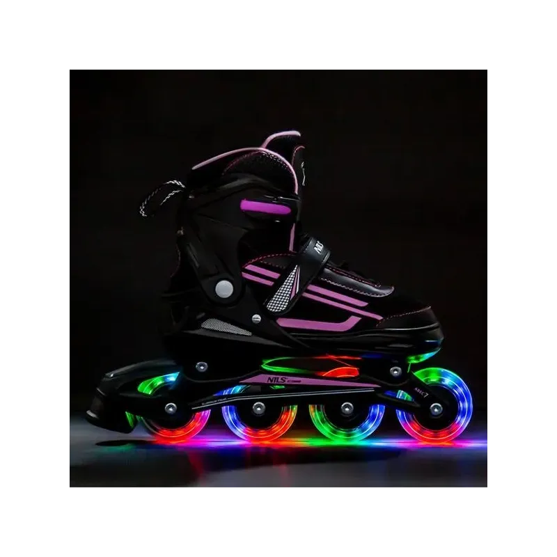 NJ19803A LED PINK SIZE. L(39-42) IN-LINE SKATES NILS EXTREME