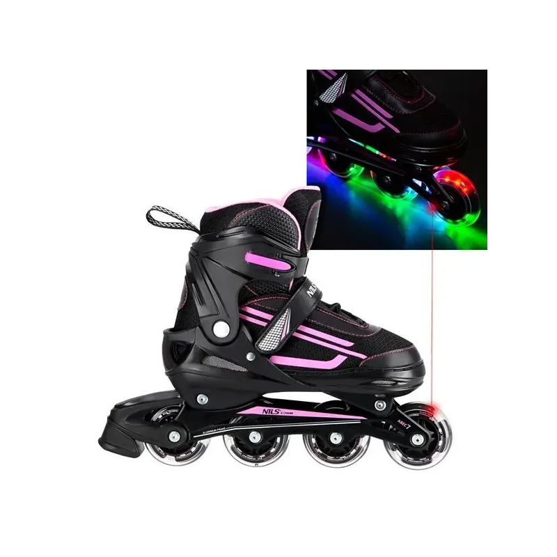 NJ19803A LED PINK SIZE. L(39-42) IN-LINE SKATES NILS EXTREME