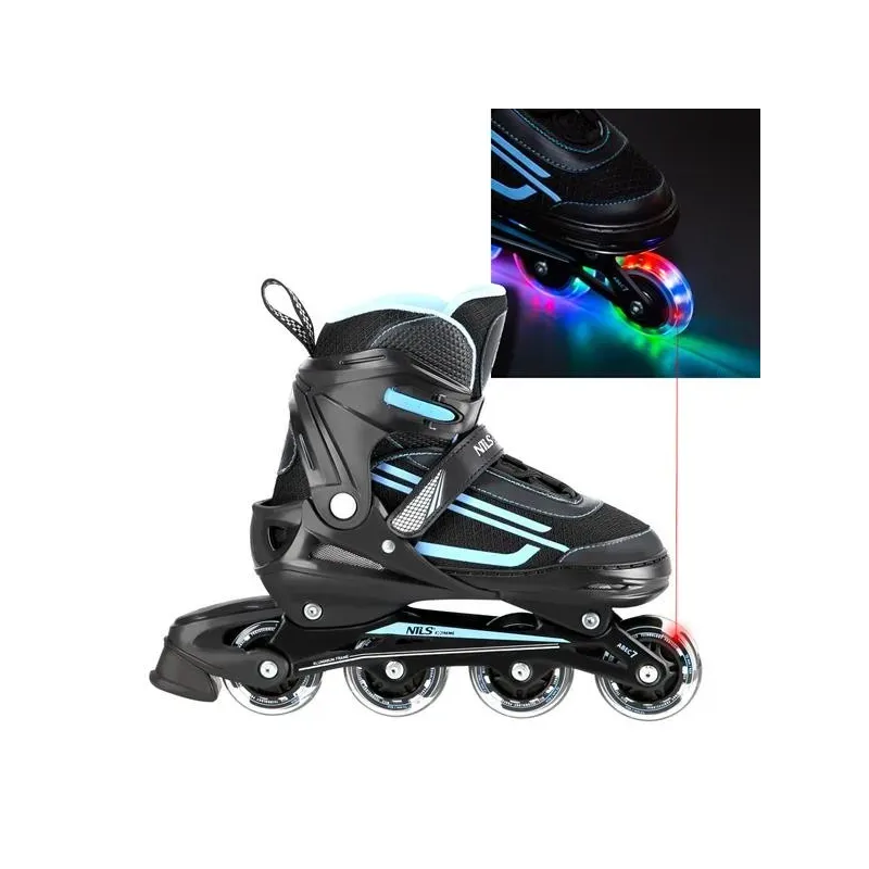 NJ19803A LED BLUE SIZE. S(31-34) IN-LINE SKATES NILS EXTREME