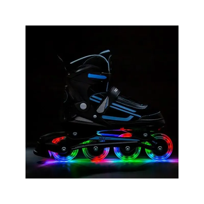 NJ19803A LED BLUE SIZE. L(39-42) IN-LINE SKATES NILS EXTREME