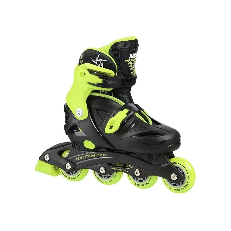 NJ/NA0321 A BLACK-LIME SIZE M (31-35) IN-LINE SKATES NILS EXTREME