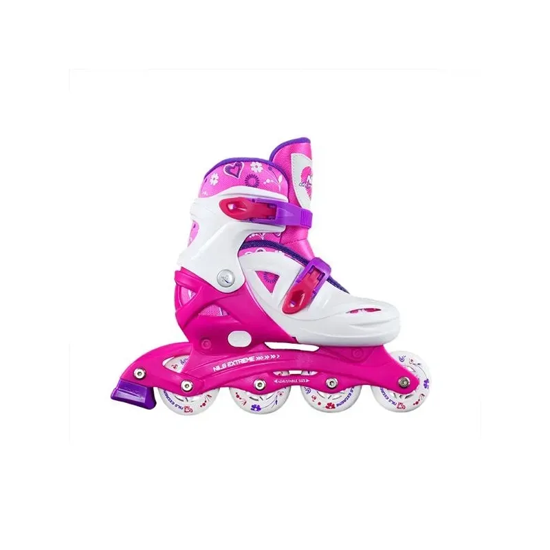 NJ/NA0321 A WHITE-PINK SIZE S (26-30) IN-LINE SKATES NILS EXTREME