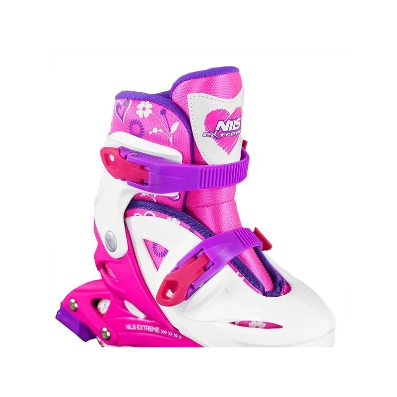 NJ/NA0321 A WHITE-PINK SIZE S (26-30) IN-LINE SKATES NILS EXTREME
