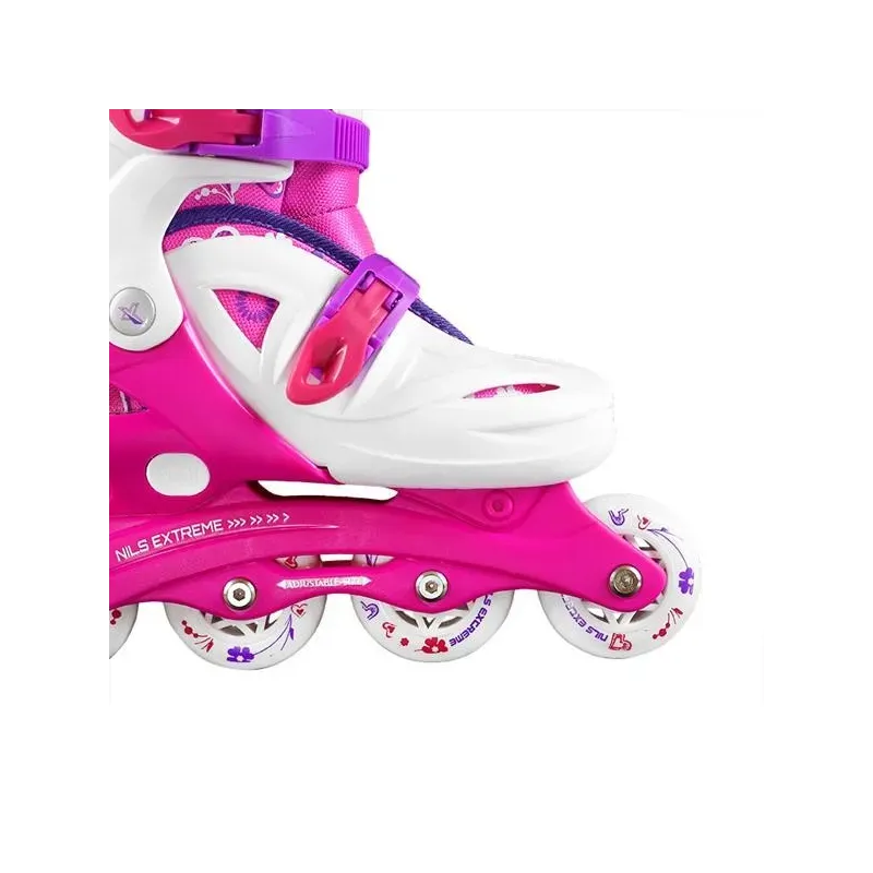 NJ/NA0321 A WHITE-PINK SIZE S (26-30) IN-LINE SKATES NILS EXTREME