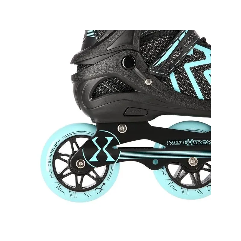 NA19318 BLACK-TURQUOISE SIZE L (39-42) IN-LINE SKATES NILS EXTREME
