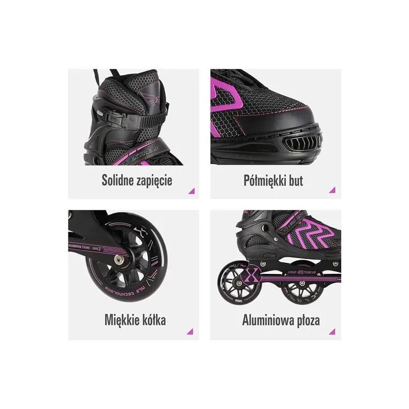 NA19318 BLACK-VIOLET SIZE L (39-42) IN-LINE SKATES NILS EXTREME