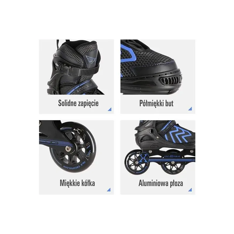 NA19318 BLACK-BLUE SIZE S (31-34) IN-LINE SKATES NILS EXTREME