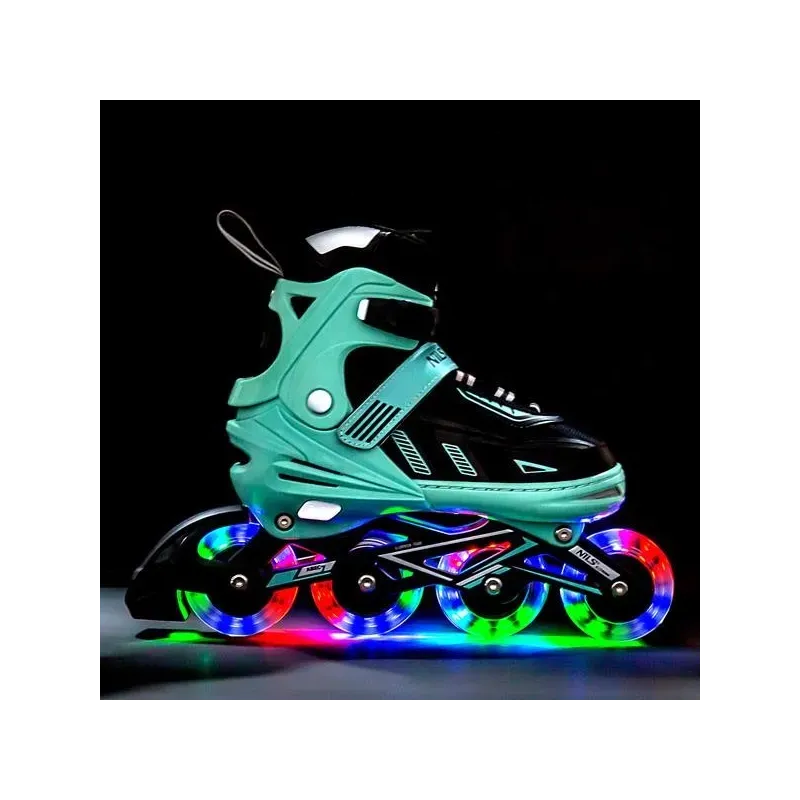 NA11230A GREEN LED SIZE M(35-38) IN-LINE SKATES NILS EXTREME
