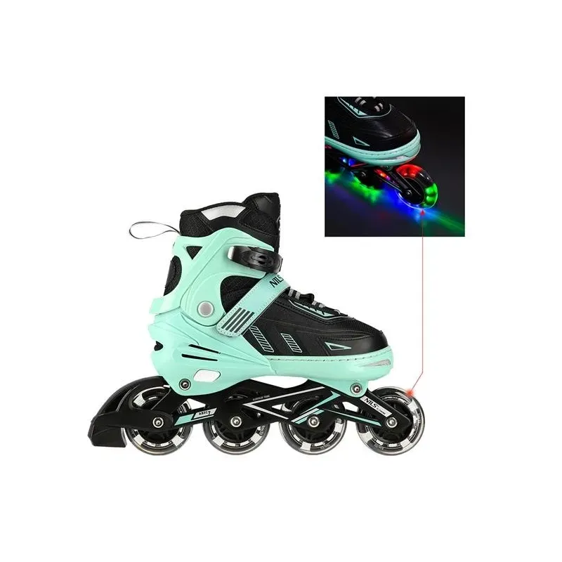 NA11230A GREEN LED SIZE M(35-38) IN-LINE SKATES NILS EXTREME