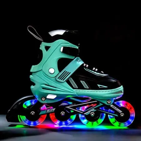 NA11230A GREEN LED SIZE L(39-42) IN-LINE SKATES NILS EXTREME