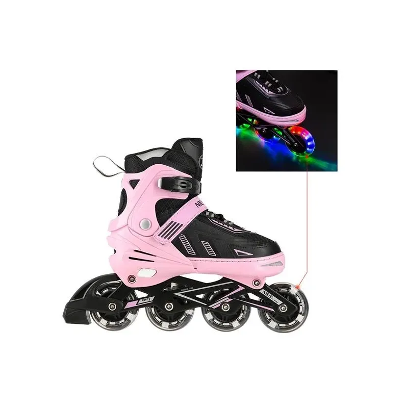 NA11230A PINK LED SIZE L(39-42) IN-LINE SKATES NILS EXTREME