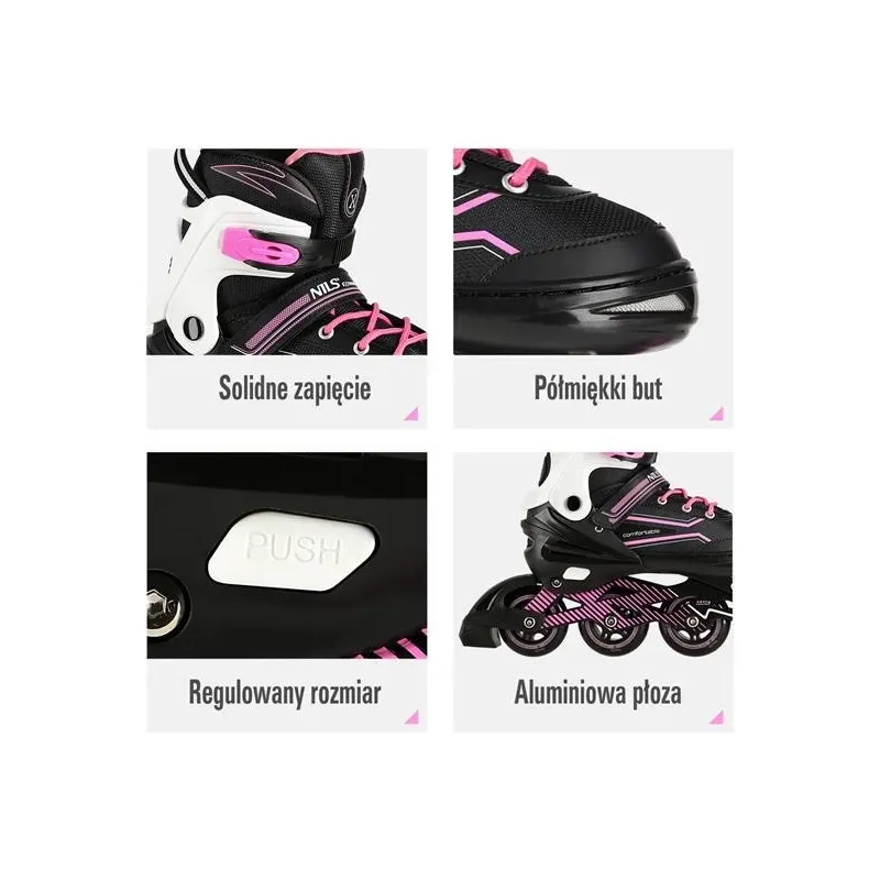 NA1169A PINK SIZE M(35-38) IN-LINE SKATES NILS EXTREME