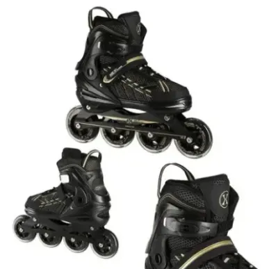 NA1128 BLACK-GOLD SIZE L(39-42) IN-LINE SKATES NILS EXTREME