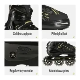 NA1128 BLACK-GOLD SIZE L(39-42) IN-LINE SKATES NILS EXTREME