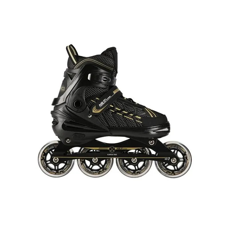 NA1128 BLACK-GOLD SIZE L(39-42) IN-LINE SKATES NILS EXTREME