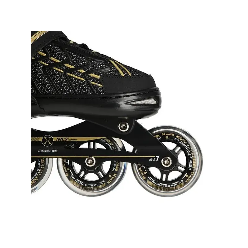 NA1128 BLACK-GOLD SIZE L(39-42) IN-LINE SKATES NILS EXTREME