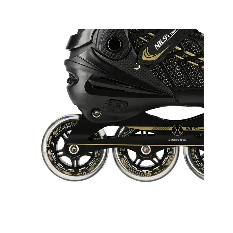 NA1128 BLACK-GOLD SIZE L(39-42) IN-LINE SKATES NILS EXTREME