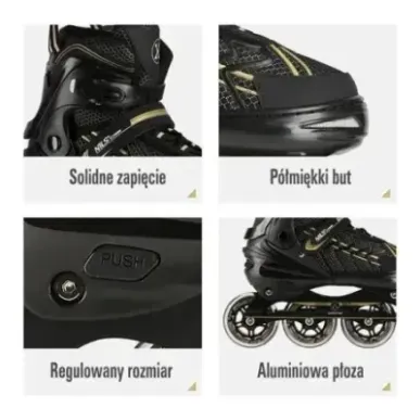 NA1128 BLACK-GOLD SIZE XL(43-45) IN-LINE SKATES NILS EXTREME
